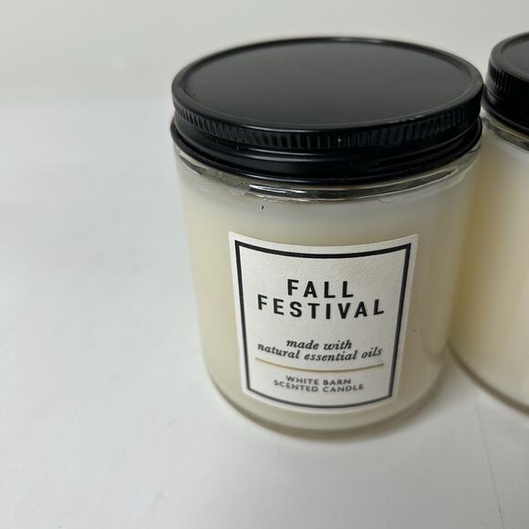 Bath & Body Works Fall Festival Single Wick 7 oz White Jar Candle - Picture 2 of 5